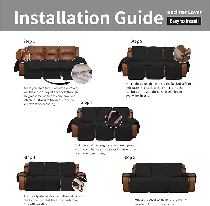 Easy-Going Oversized Recliner Sofa Cover, Reversible Couch Cover