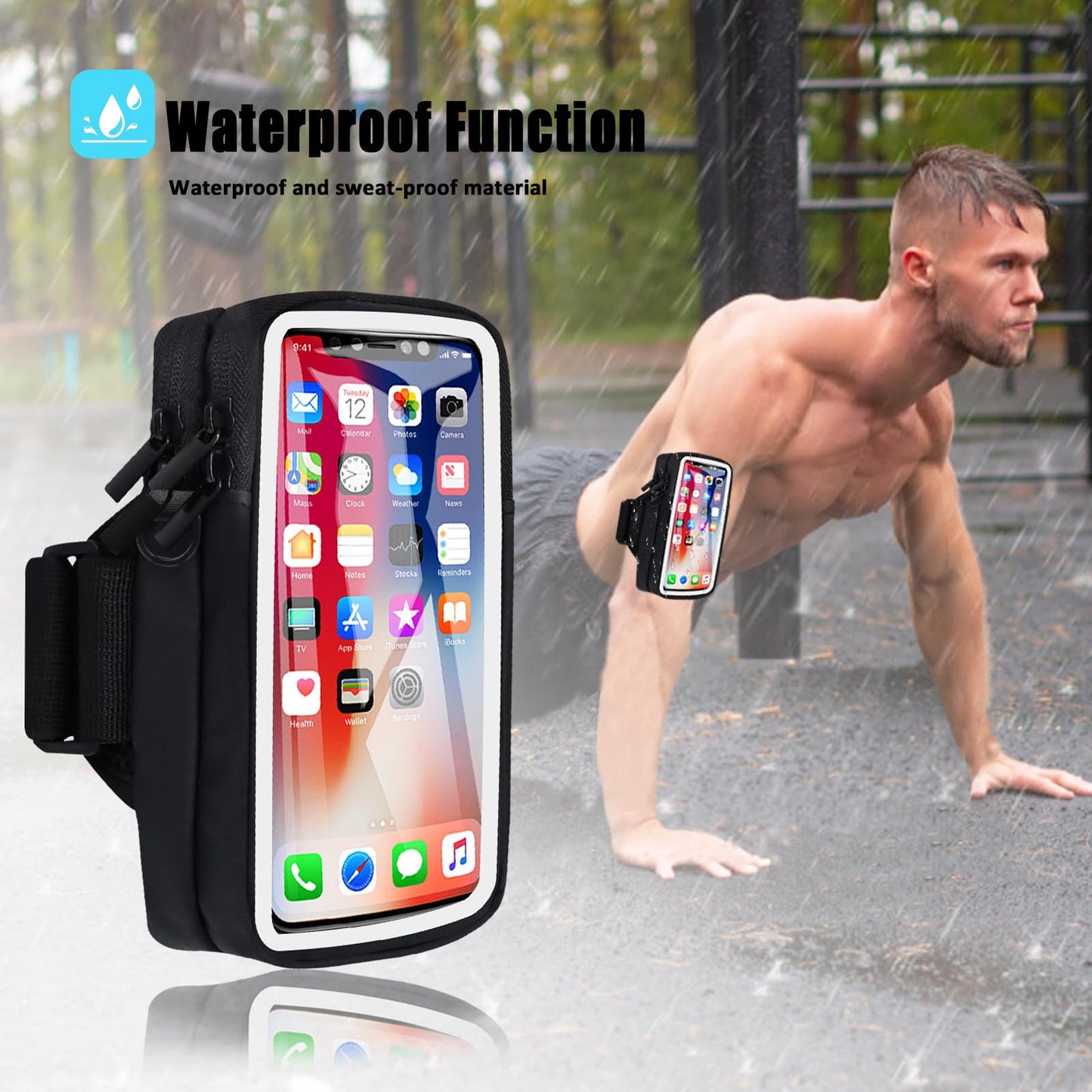 MOVOYEE Phone Holder for Running Armband, Cell Phone Purse Small Crossbody Bags for Women Kids, Sports Arm Bag for Men iPhone,Galaxy,Smartphones Carrier Pouch Fit Workout,Exercise,Gym,Hiking,Walking