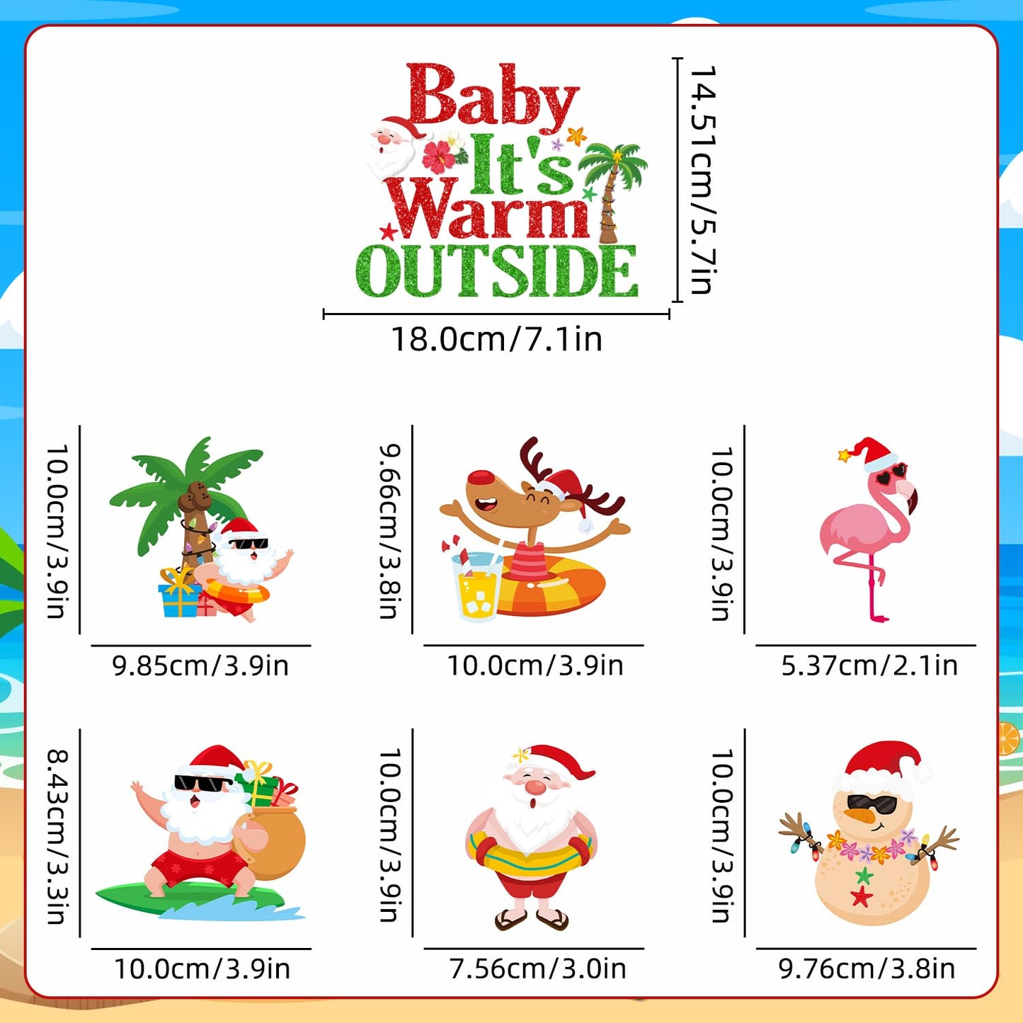 July Summer Christmas Decorations Hawaiian Christmas Party Tableware Set