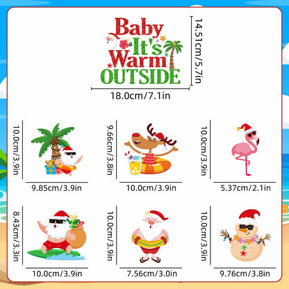 July Summer Christmas Decorations Hawaiian Christmas Party Tableware Set