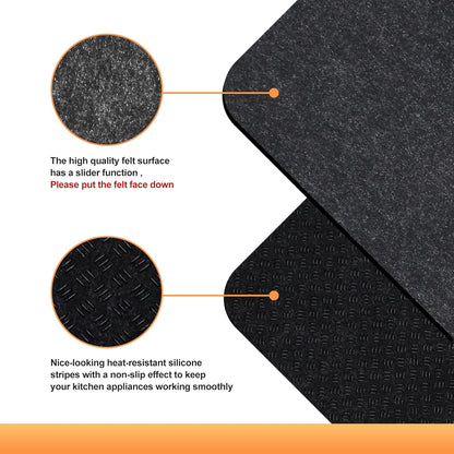 Heat Resistant Mat for Air Fryer With Sliding Function, 2 Pcs 12 * 14 in Pad Caddy Countertop Protector for Cosori, Ninja