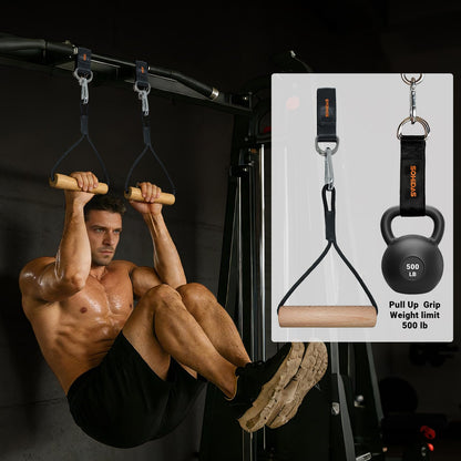 SOHIDAS Wooden Pull Up Grips Hand Grips Strength Trainer Exerciser Pull Up for Chin Up Bar, Kettlebell, Barbell Home Gym Workout Equipment Rock Climbing Grips for Strength Training Max Load 500lbs
