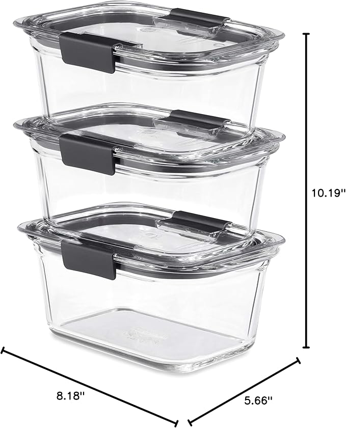 Rubbermaid Brilliance Glass Storage 4.7-Cup Food Containers