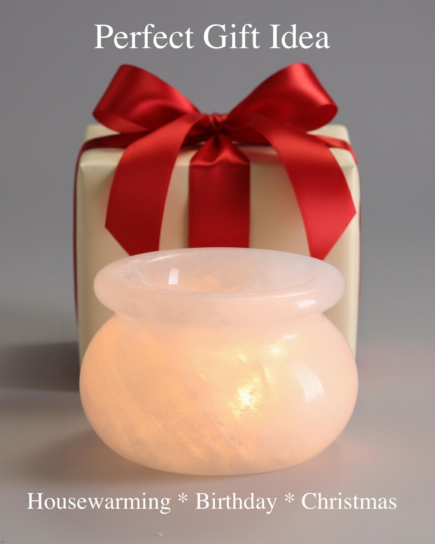 Natural Calcite Tealight Candle Holder, Crystal Bowl, Hand Carved Solid Stone Bowl, Unique Crystal Pattern, Decorative Candle Holder for Home Decor, Bathroom, Meditation, Gift