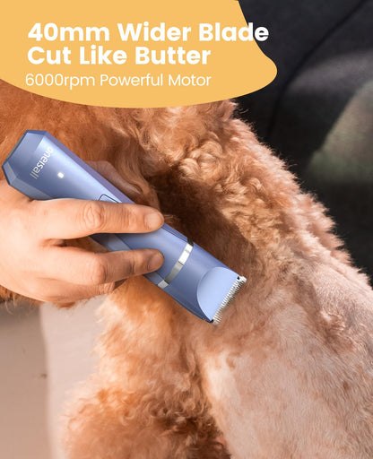 oneisall Dog Clippers Grooming Kit 4 in 1, Low Noise Dog Paw Trimmer&Dog Nail Grinder,IPX7 Waterproof Cordless Pet Trimmer Shaver for Small Dogs and Cats