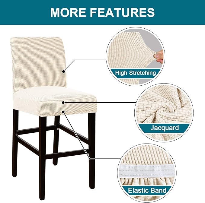 Turquoize Stretch Bar Stool Cover Counter Stool Pub Chair Slipcover