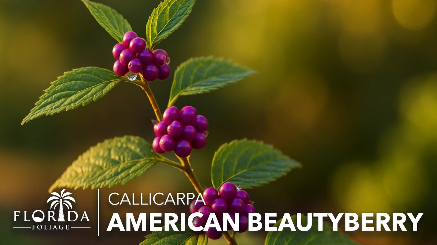 American Beautyberry | 3 Live Plants | Callicarpa Americana | Drought-Tolerant, Vibrant Purple Berries, Attracts Birds & Butterflies | Easy to Grow