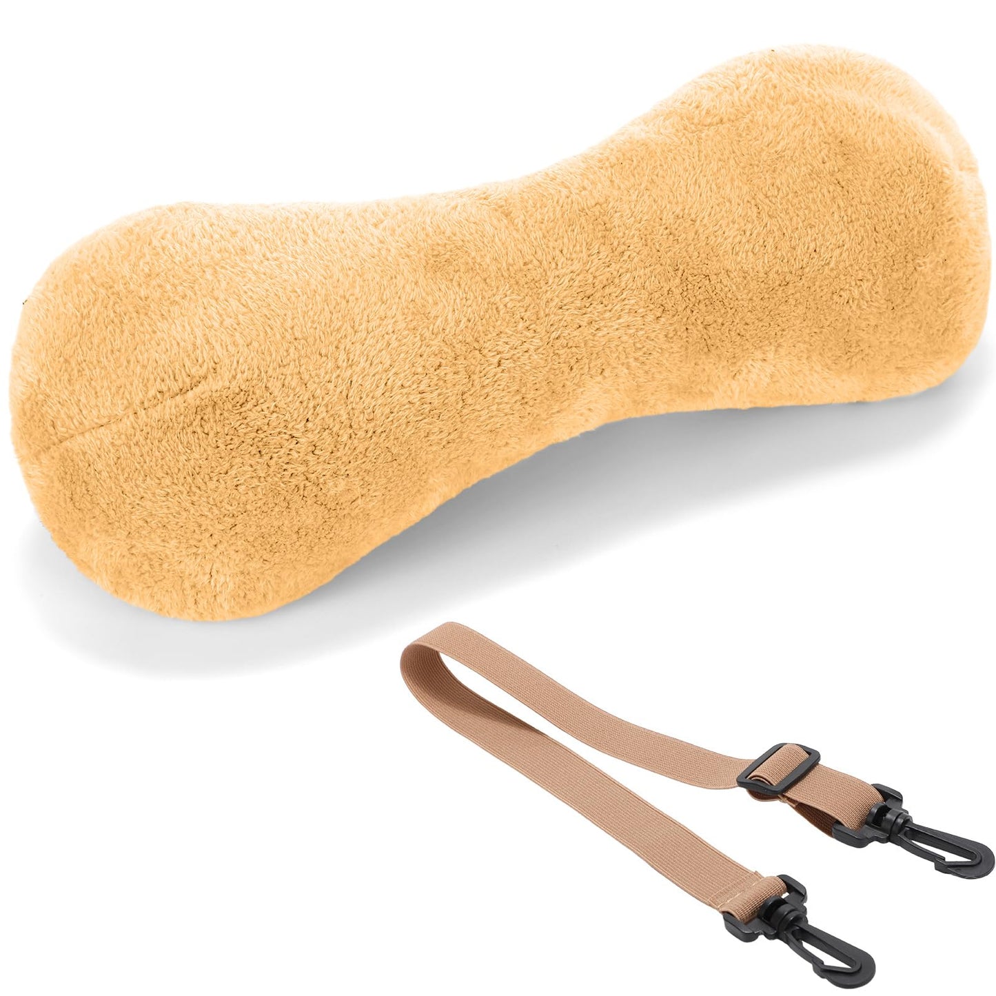 1 Pc Neck Pillow for Recliner Headrest Pillow Bone Shaped Chair Plush with Adjustable Strap Neck Support and Pain Relief Curve Head Cushion for Car Travel Airplane (Grey)