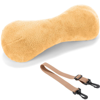1 Pc Neck Pillow for Recliner Headrest Pillow Bone Shaped Chair Plush with Adjustable Strap Neck Support and Pain Relief Curve Head Cushion for Car Travel Airplane (Grey)
