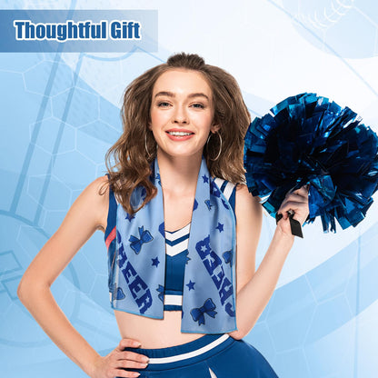 HunnmingRe 12 Pcs Cheerleader Cooling Towel Cheer Gifts Bulk for Team 40" x 12" Breathable Chilly Microfiber Towel for Sports Senior Night Gift Basketball Football Baseball Events (Blue)