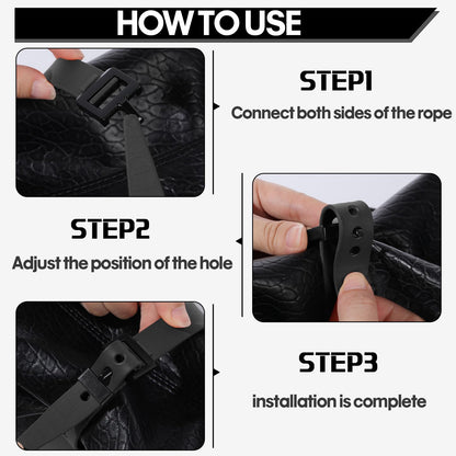 Blulu 4 Pack Reusable Industrial Straps 20" Length Reliable Tension Straps for Securing Bike Motor Gear -70 Lb. Working Load, Elastic Cable Ties for Welders Skis, Garden Hoses (Black)