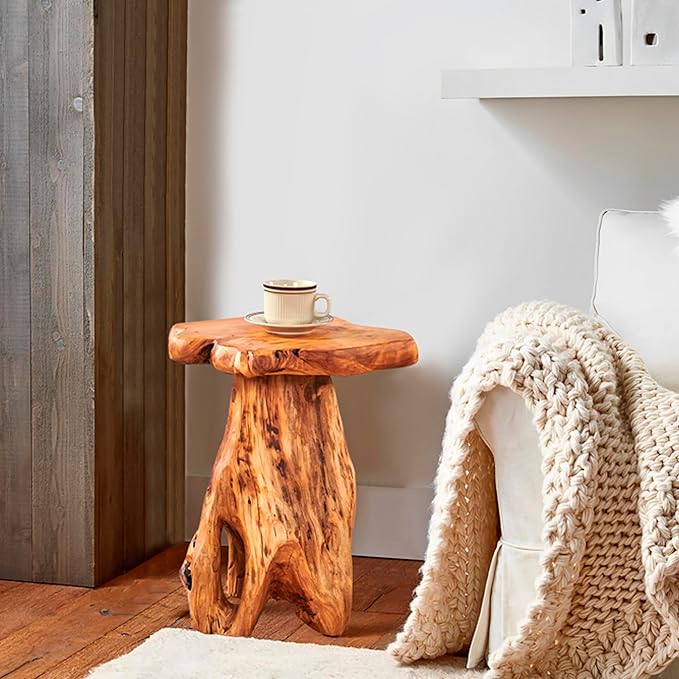 Greenage Cedar Roots Plant Stand Tree Stump End Table 13.5" x 16" x 19" H