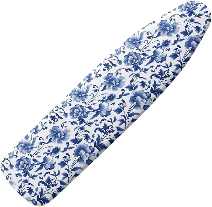 Retro Blue Flower Ironing Board Cover 15x54 Inch