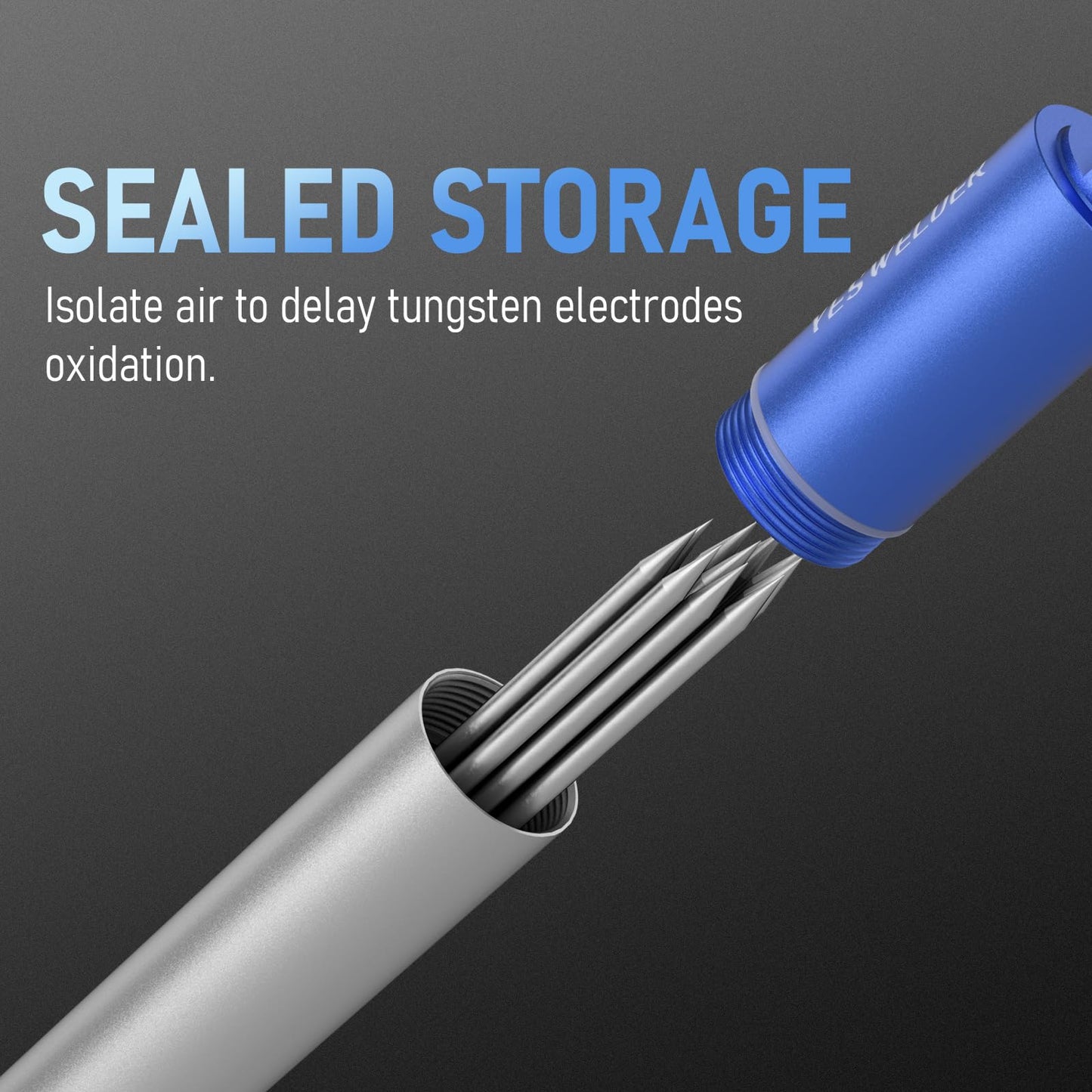 YESWELDER TIG Tungsten Electrode Blue Storage Tube for WL20 Welding Tungsten Rod