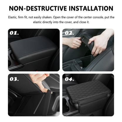 Upgraded Car Center Console Cover,Microfiber Leather Car Armrest Cover Cushion with 2 Storage Bags,Universal Car Armrest Storage Box Car Interior Accessories for Most Vehicles (Turquoise)