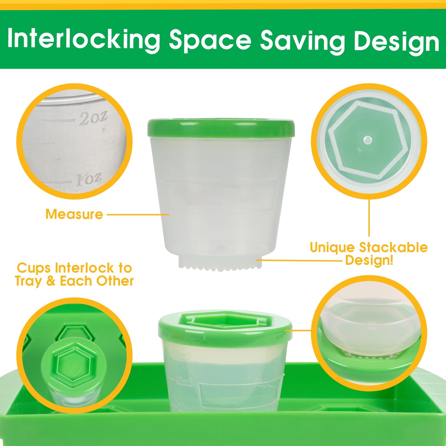 Baby Food Storage Containers w Write What You Want Lids (12 Pk) - 2oz Reusable Leakproof Plastic Jars & Tray- Freezer, Microwave & Dishwasher Safe- BPA/PVC Free, Compatible w Bullet Blender, Gift