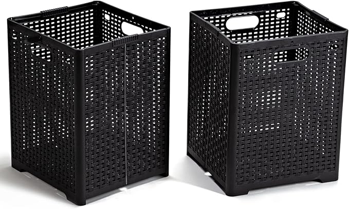 42L Collapsible Plastic Laundry Baskets, Foldable Laundry Hamper