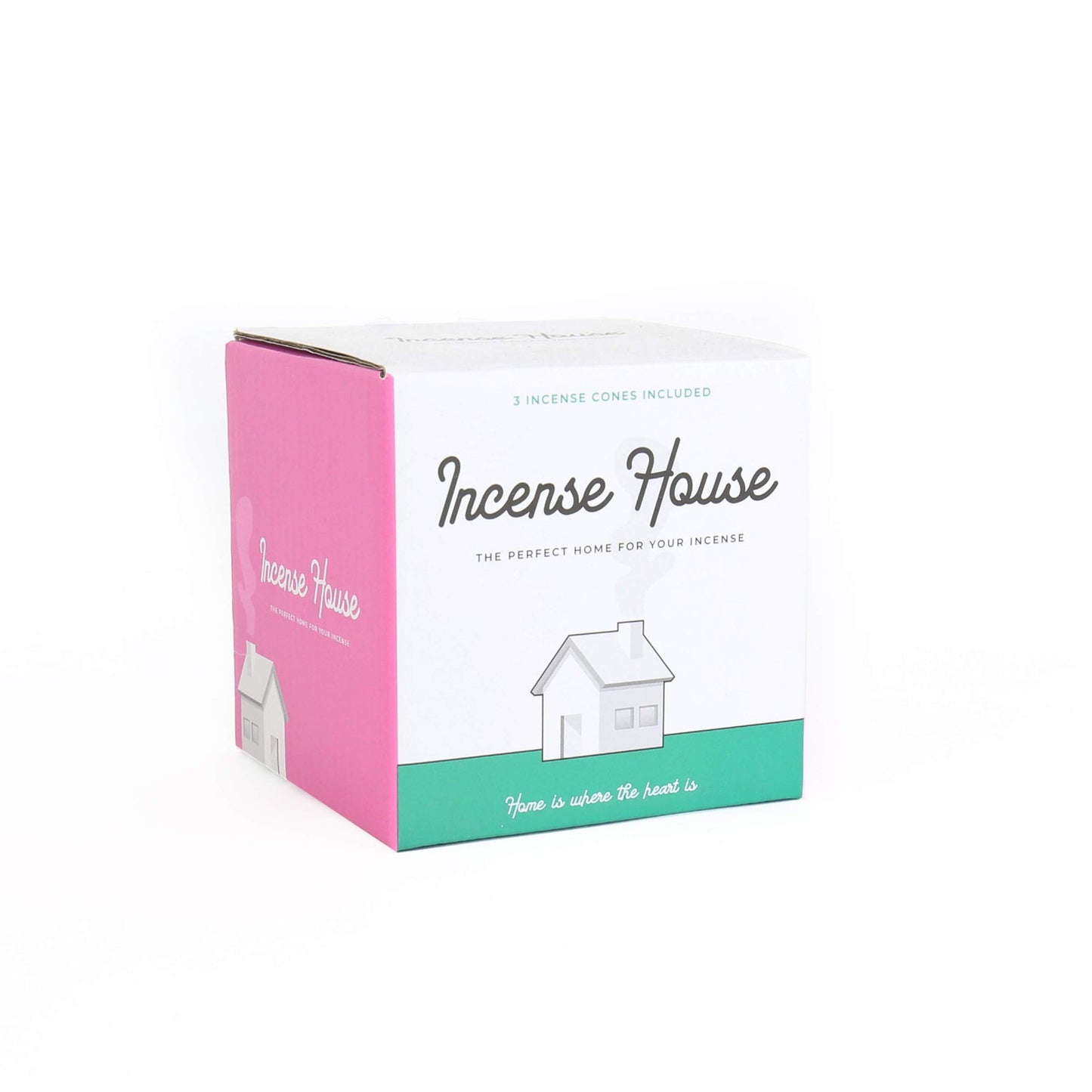 Gift Republic Charming Ceramic House Incense Burner with Smoke-Chimney | Aromatherapy Decor with 3 Sandalwood Cones & Resting Dish | Ideal Housewarming Gift