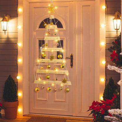 VAIPI 40 in Wall Hanging Christmas Tree with Lighted Christmas Wall Decor Wooden Flat Hanging Xmas Tree for Holiday 40'' x 20''