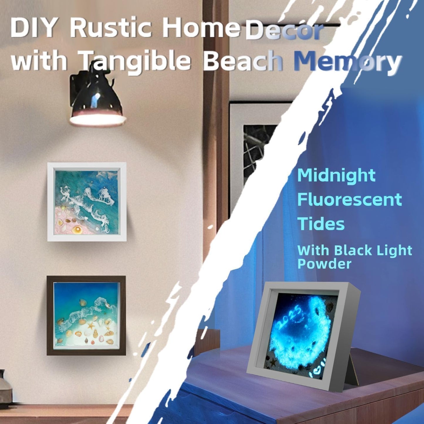 iLAND Crafts for Adults Zen Ocean Resin Art Kit, Creative Teen Crafts Resin Kit for Beginners, Crafting Hobbies for Women, DIY Sea Art Projects for Adults, Unique Beach Themed Gifts for Crafty Crafter