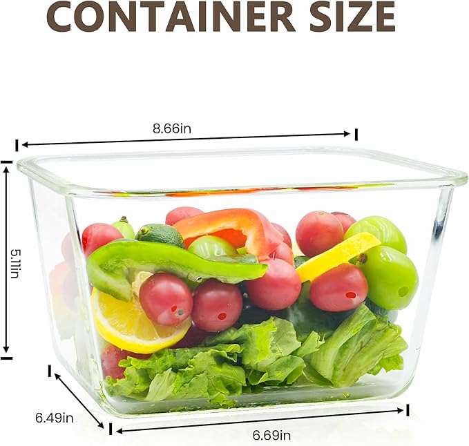 2 Pack Large Glass Storage Containers
