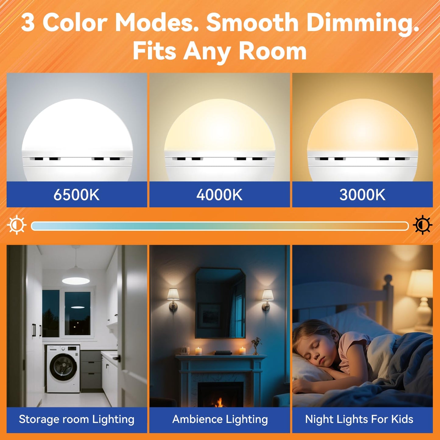 MagixPro Remote Rechargeable Light Bulbs, USB & Socket Charging, 1800mAh Battery, Dimmable LED Bulb for Hardwired & Non-Wired Lamps Sconces, Touch + Remote Control, Wall Switch Compatible, 4PK