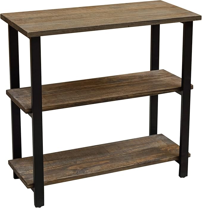 Alaterre Furniture Pomona Living Room 3-Tier Solid Wood Under-Window Bookshelf