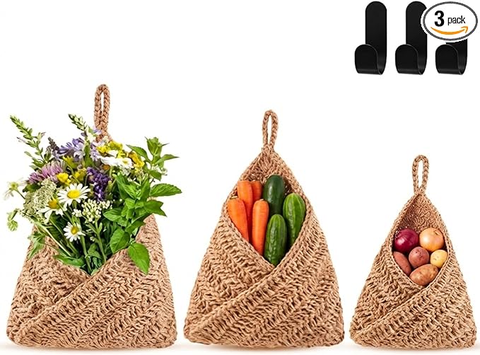 Honeydak Boho Decor Hanging Wall Baskets