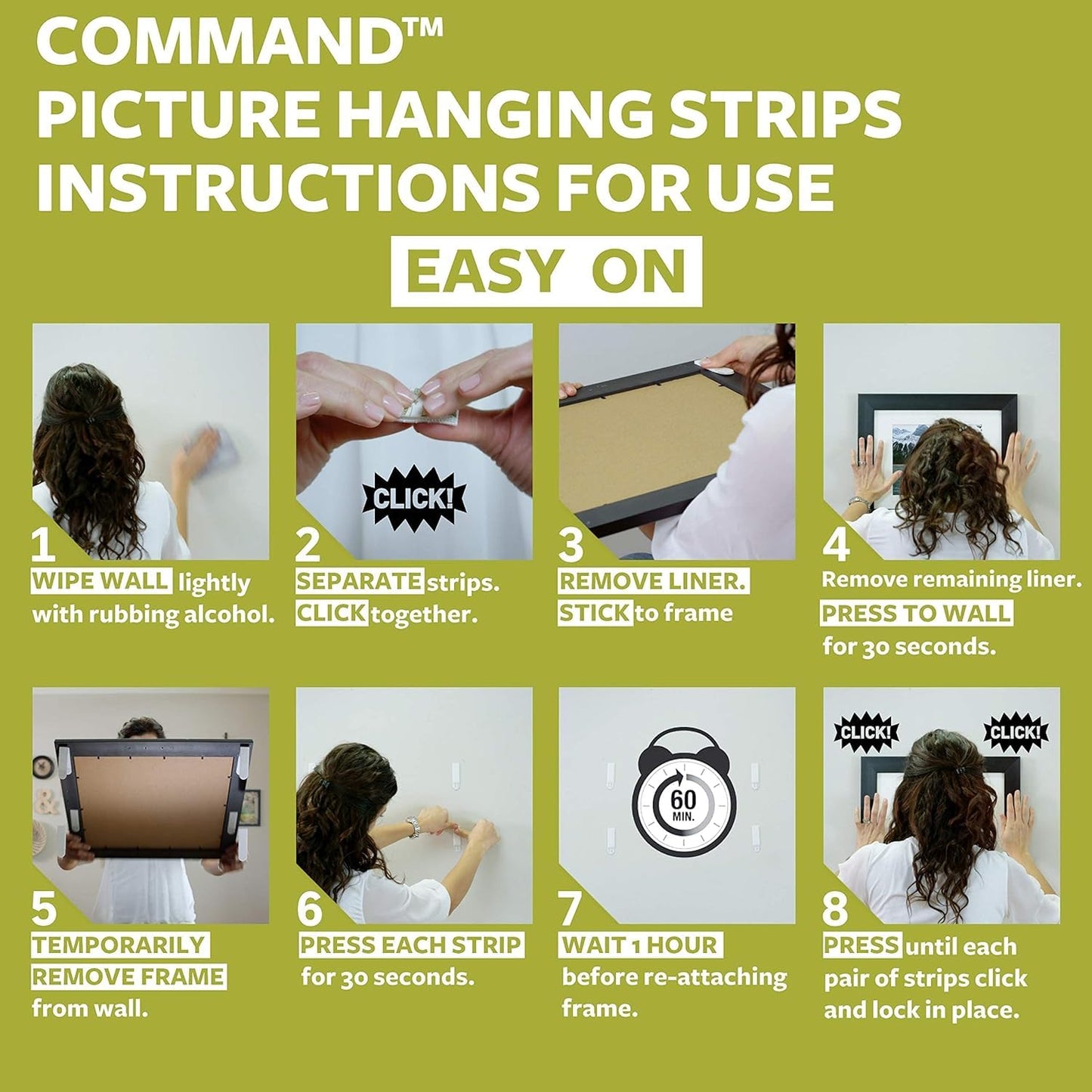 Command Picture Hanging Strips, Large, Value Pack - 14 Pairs (28 Strips) - For Pictures, Frames, Mirrors, Wall décor - Damage Free Hanging