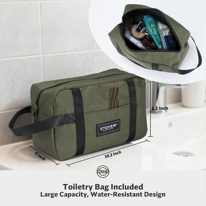 STOVER 45/80/100L U-Zip Rolling Duffel Bag with Wheels, X-Large Durable Travel Duffle + Toiletry Bag, Lay-Flat Opening, Packable w/Shoulder Straps- Use as Luggage or Backpack, Men/Women (Green)
