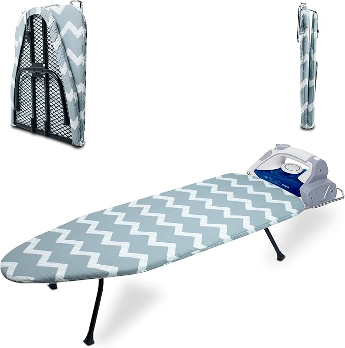 Metal Mesh Panel Tabletop Ironing Board | Foldable Iron Board | Heavy Duty