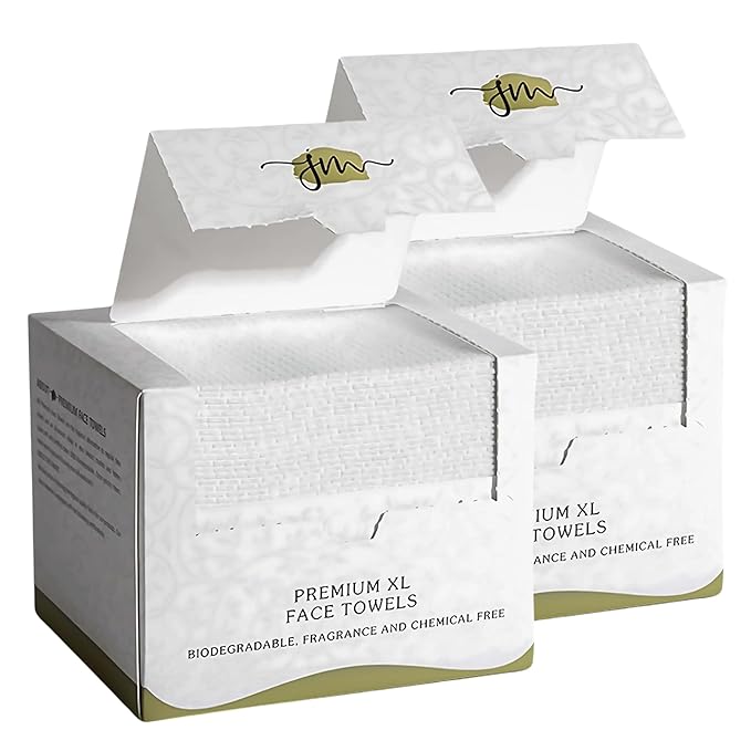 Disposable Face Towels – 100 Count XL 10”x12” Biodegradable Dry Wipes | Ultra
