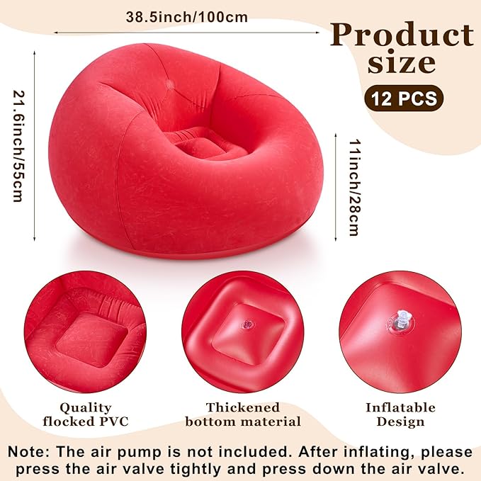 Realspring Inflatable Bean Bag Chairs Outdoor Blow up Camping Chairs Inflatable