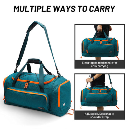 MIER Large Gym Bag for Men Sports Duffle Bag with Shoe Compartment 60L Lightweight Duffel Bags for Workout Fitness Travel, Olive Green