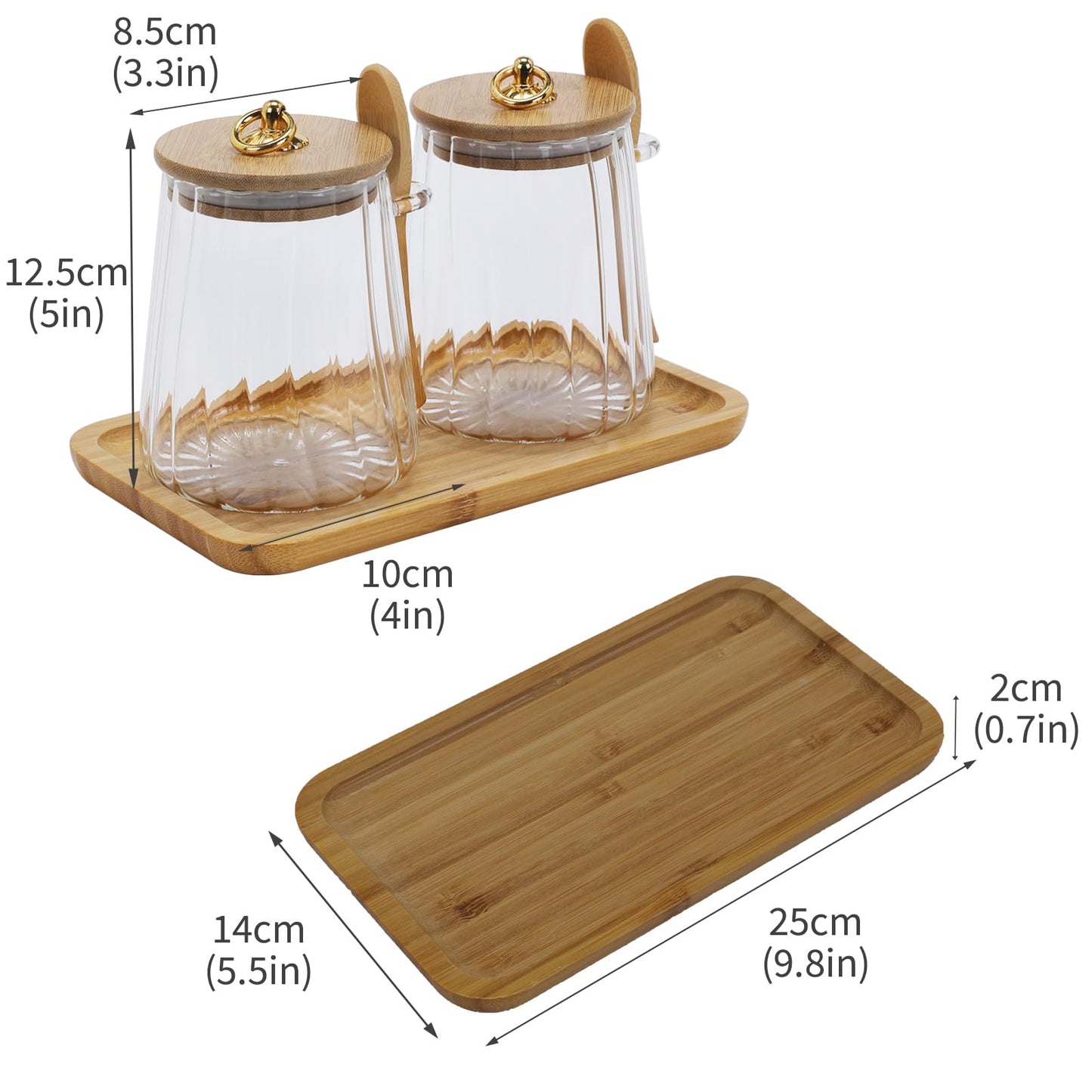 Mowhut Sugar Container,22 FL OZ Airtight Sugar Bowl,Coffee Bar Accessories,Overnight Oats Salt Cookie Coffee Bean Candy Containers with Bamboo Lids Spoon and Pallet,Wide Mouth Glass Jar