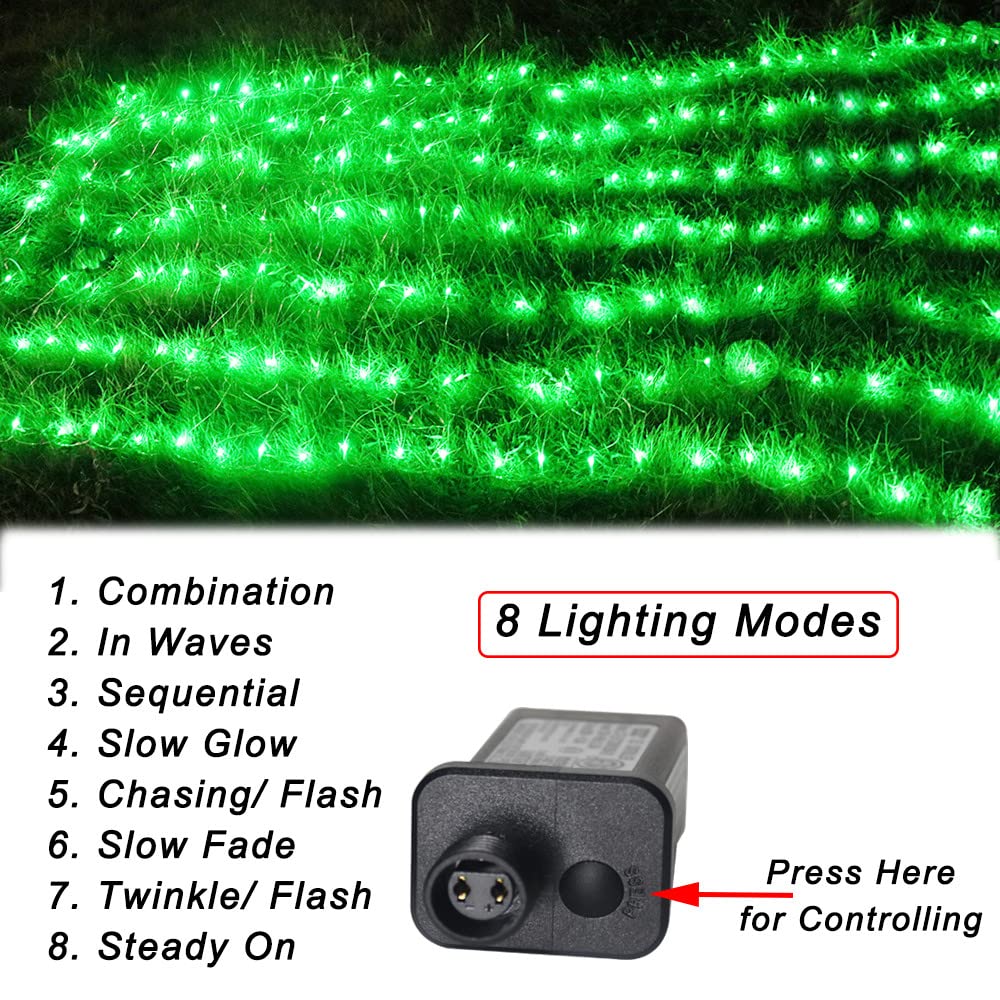 Christmas Net Lights Outdoor, 360 LED 21ft x 5ft Large Net Mesh String Lights 8 Modes, Twinkle Lights Connectable Plug in for Bushes Hedge Yard Garden Party Decor, Green