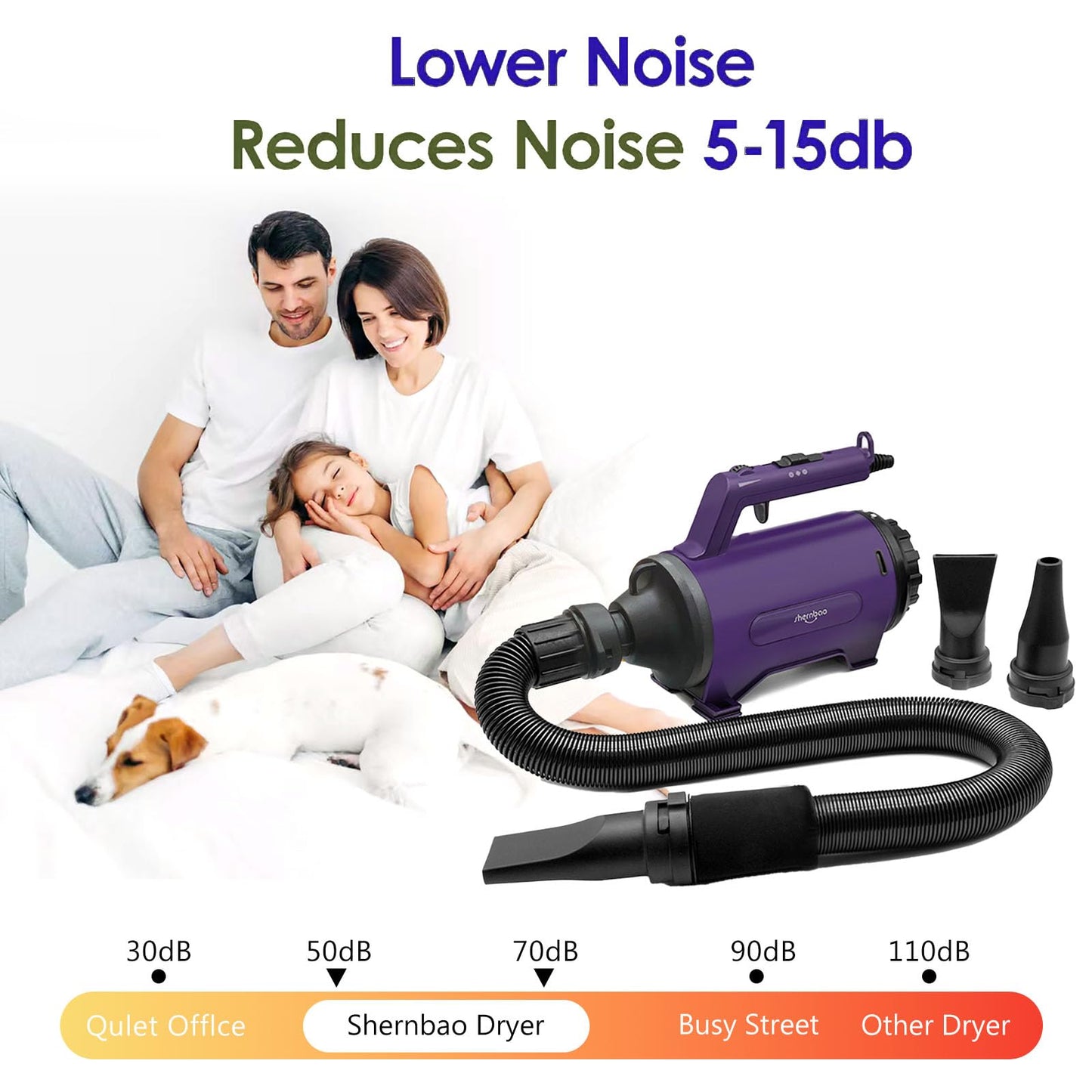 Dog Dryer High Velocity Professional Dog/Pet Grooming Force Hair Dryer/Blower (SMD-06P)