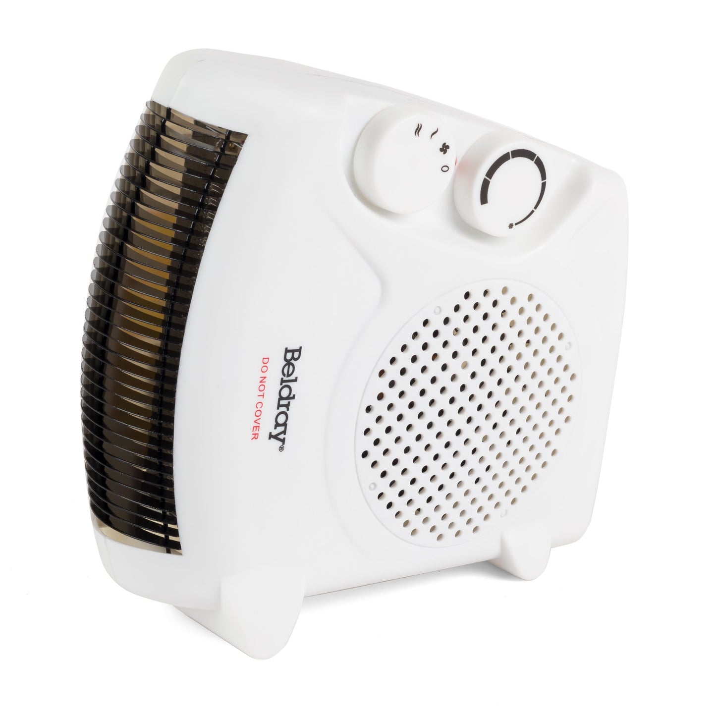 Beldray Electric Flatbed Fan Heater – Upright Heater with 2 Heat Settings and Cool Air Function, Adjustable Thermostat, Overheat Protection, Dual Position, Portable Carry Handle, 2000 W EH0569SSTK