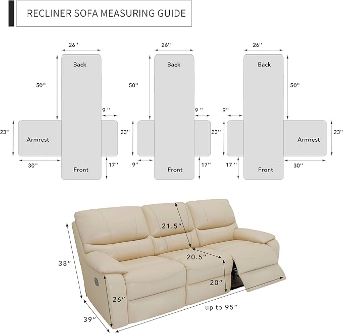 Easy-Going Oversized Recliner Sofa Cover, Reversible Couch Cover