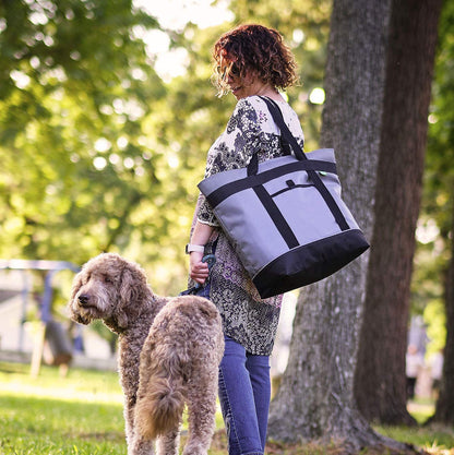 Jumbo Insulated Cooler Bag (Charcoal) with HD Thermal Insulation - Premium, Collapsible Soft Cooler Makes a Perfect Insulated Grocery Bag, Food Delivery Bag, Travel Bag, Beach or Picnic Bags