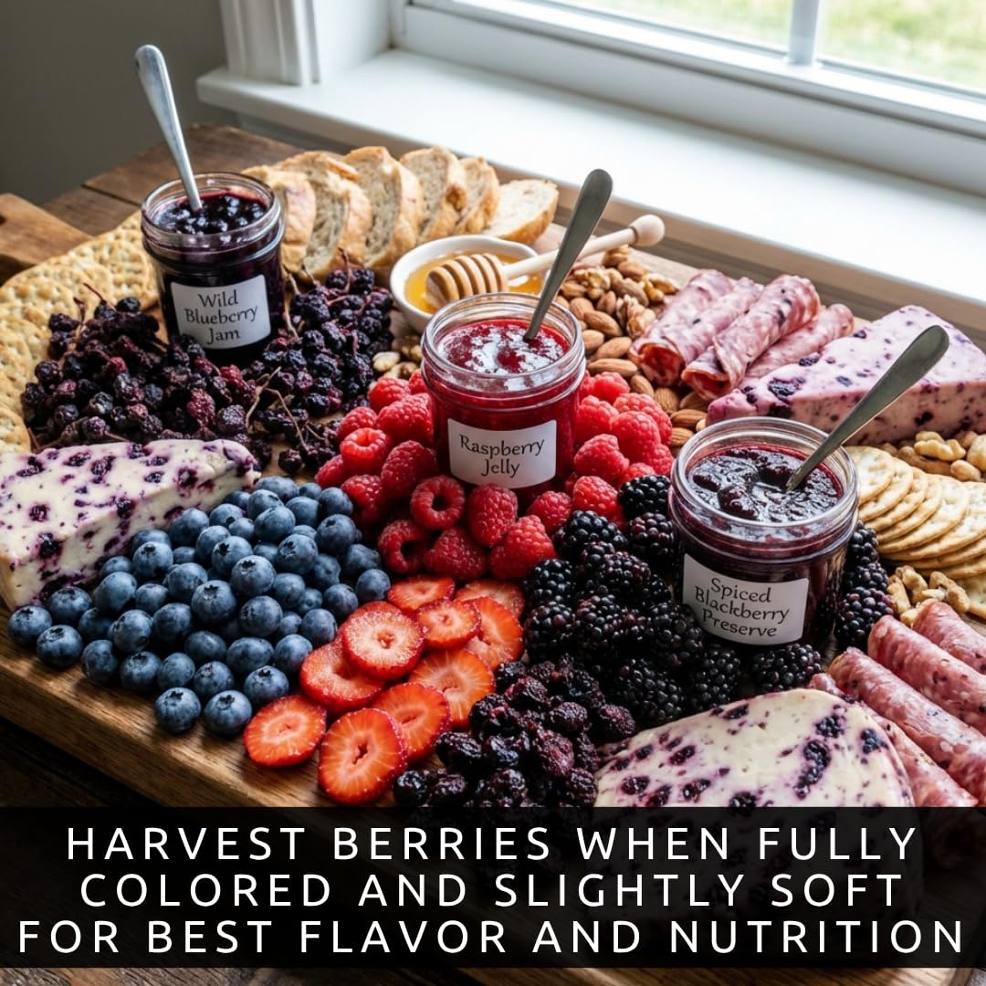 6 Pack Berry Grower Live Plants Bundle – 2 Blueberry, 2 Raspberry & 2 BlackBerry Bushes – Fruit Plants for Outdoor Garden or Containers – Easy to Grow Edible Berry Starter Kit