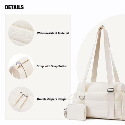 ROULENS Small Gym Bag for Women 2 Set Mini Gym Duffle Bag with Wet Compartment and Coin Wallet, Gym Tote Bag for Workout/Sport/Travel