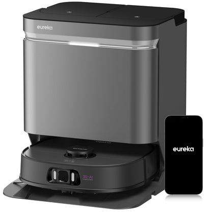 Eureka E20 Plus Robot Vacuum and Mop Combo, Robot Vacuum Cleaner with Bagless Self Emptying Station, 45-Day Capacity 8000Pa Suction and Anti Hair-Tangling Brush App Control LiDAR Navigation
