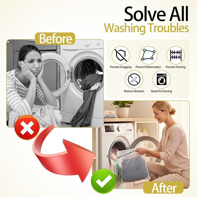 4Pcs Small Mesh Laundry Bags for Delicates Hanging Mini 12 x 10 Inches Durable