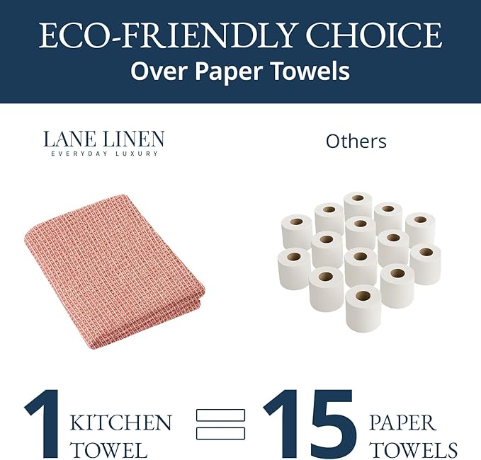 LANE LINEN Kitchen Towels Set of 12-100% Cotton, Quick-Drying 18” x 28”