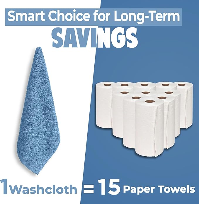 DAN RIVER 12 Pack Wash Cloths for Showering