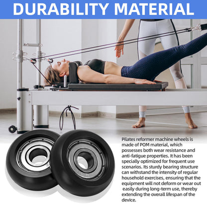 stufool 8 Pcs Pilates Reformer Machine Wheels Compatible with Aero Pilates Reformer, Pilates Machine Wheels, Smooth and Quiet Glide, Easy to Install