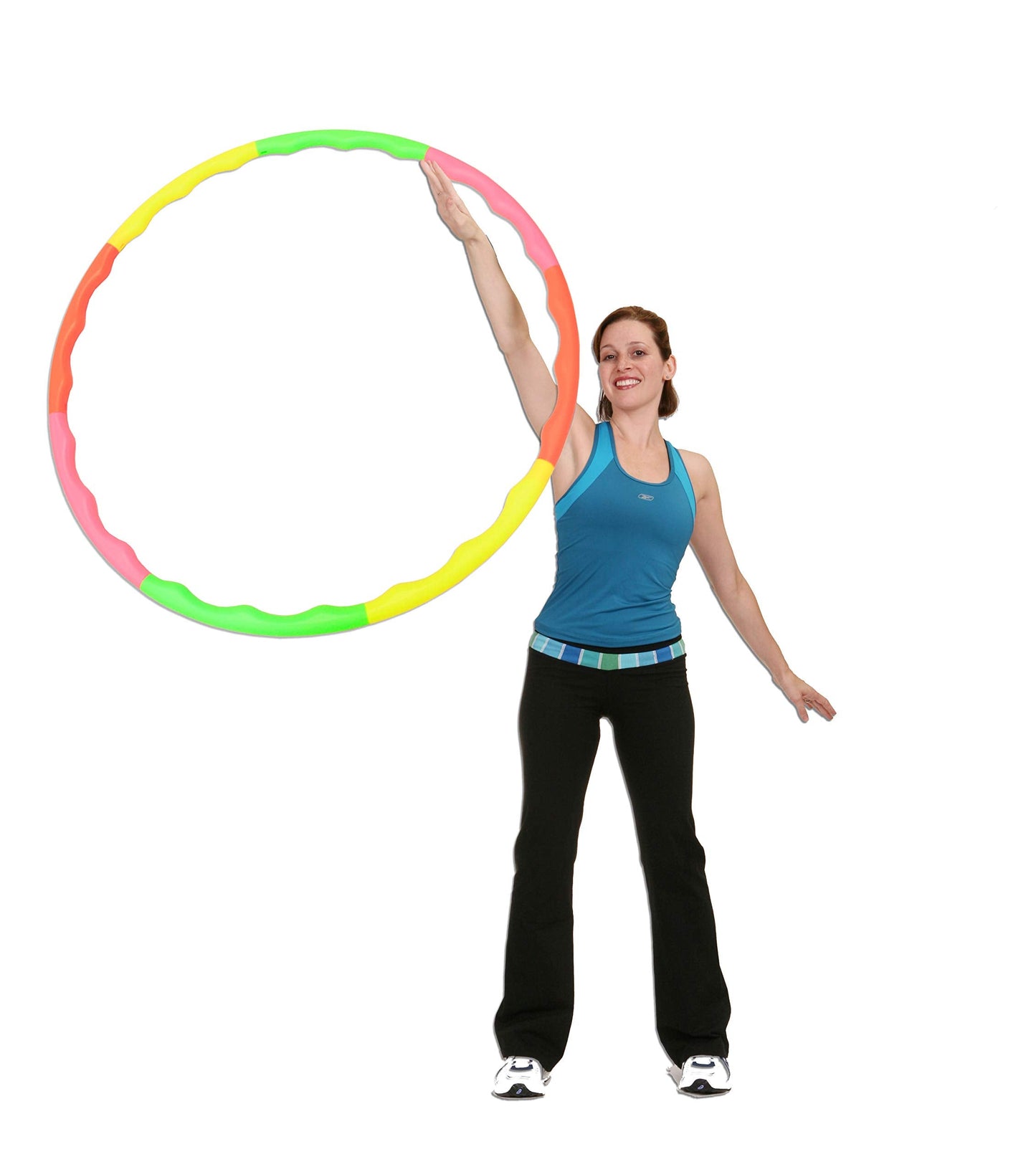 Sports Hoop Weighted Loss Exercise Hoop: Wavy Hoop 2B - 1.8lb (Dia.40.5") Large, for Teenagers. Four neon Colors.