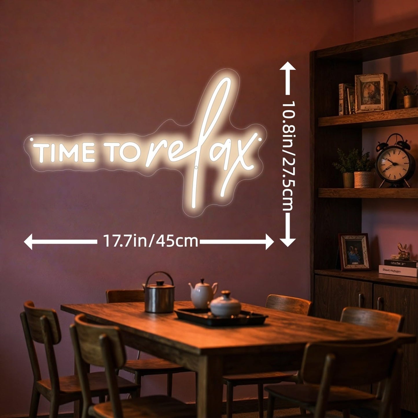 Time To Relax Warm White Neon Sign, Wedding Event Wall Decor Party Beauty Salon Hair Welcome Quote Led Light Sign, Dorm Bedroom Wall Decor, Opening Gifts, Christmas Birthday Gifts, Spa Relaxing Wall Art-17.7"
