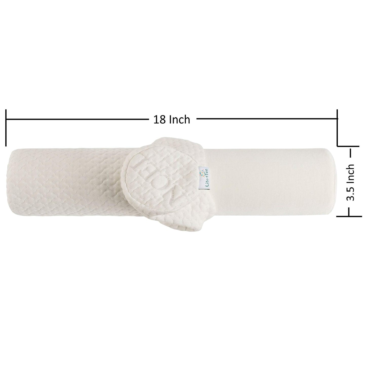 Comfort Memory Foam Neck Roll and Cervical Bolster Round Pillow with Removable Washable Soft Cover for Spine and Neck Back Lumbar Leg Vertebra Support (18x6 inch Pillow)